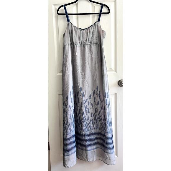 CAROLE LITTLE Vintage Y2K Empire Waist Velvet Straps Leaf Midi Fairy Dress - Picture 2 of 12